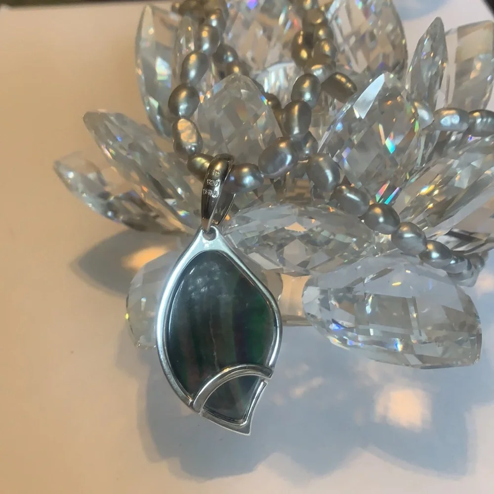 925 silver and Fresh water pearl and mother of pearl strand and pendant